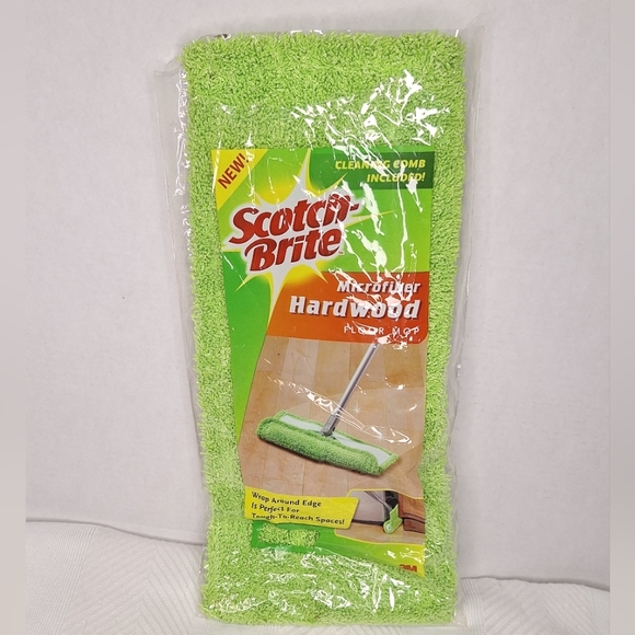 Scotch Brite Other - 1pc Scotch Brite Microfiber Hardwood Floor Mop Cover Wrap Around Edge Lime Green